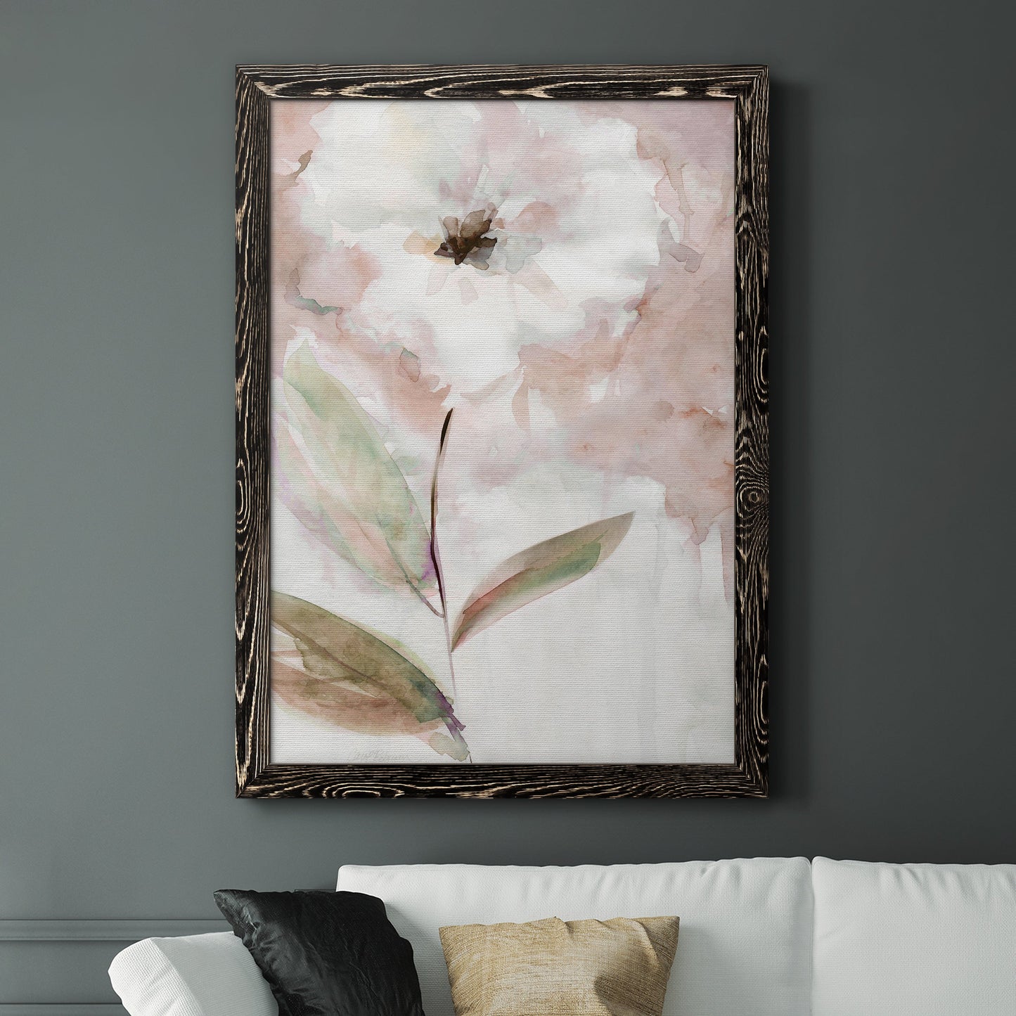 Summer Bloom I - Barnwood Framed Canvas Print