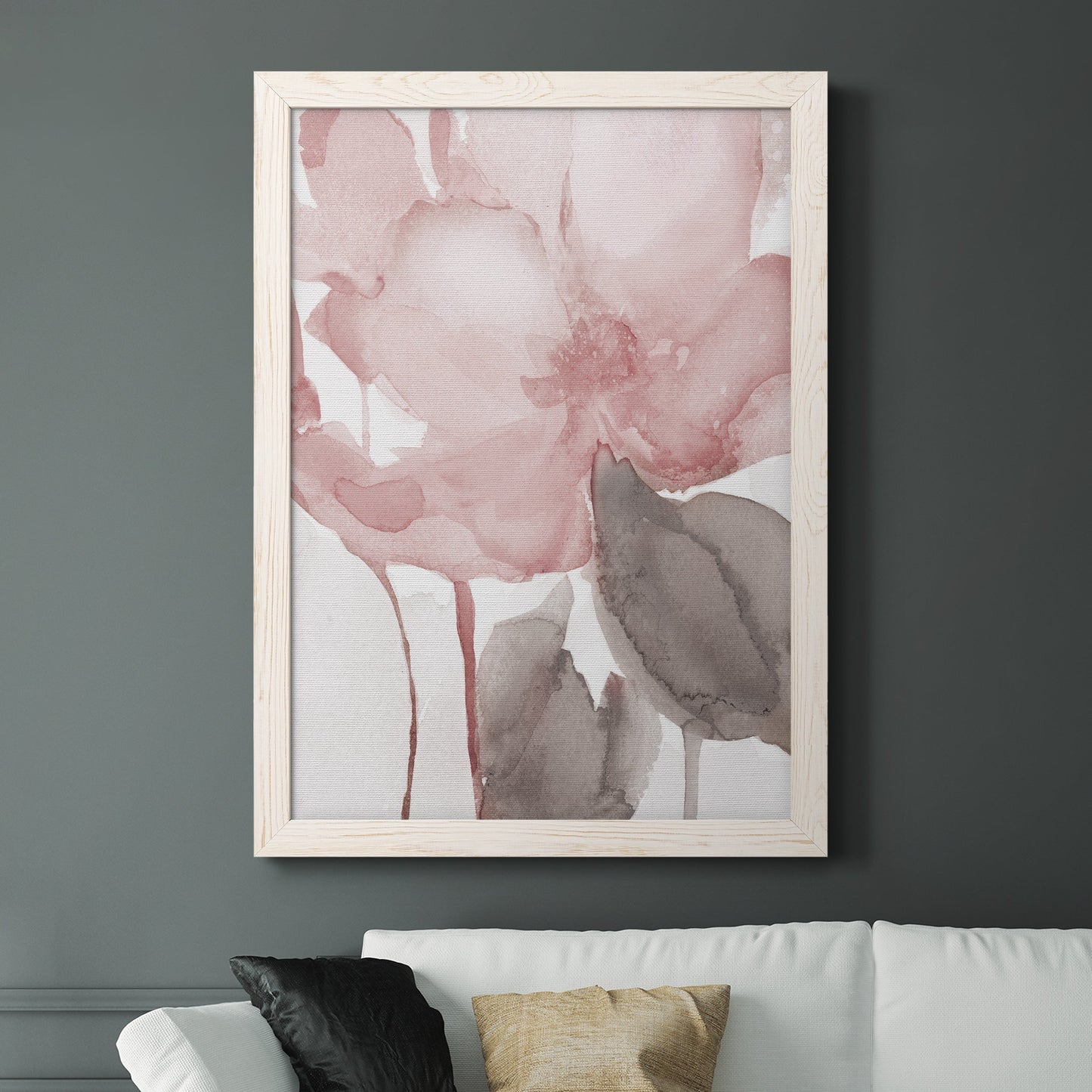 Blush Bloom II - Premium Canvas Framed in Barnwood - Ready to Hang