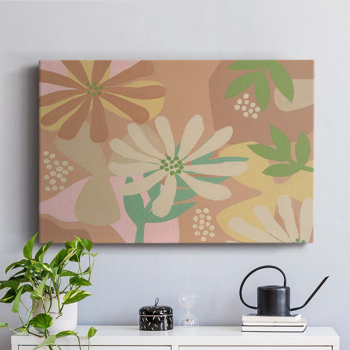 Neutral Blooms III - Canvas Art Print