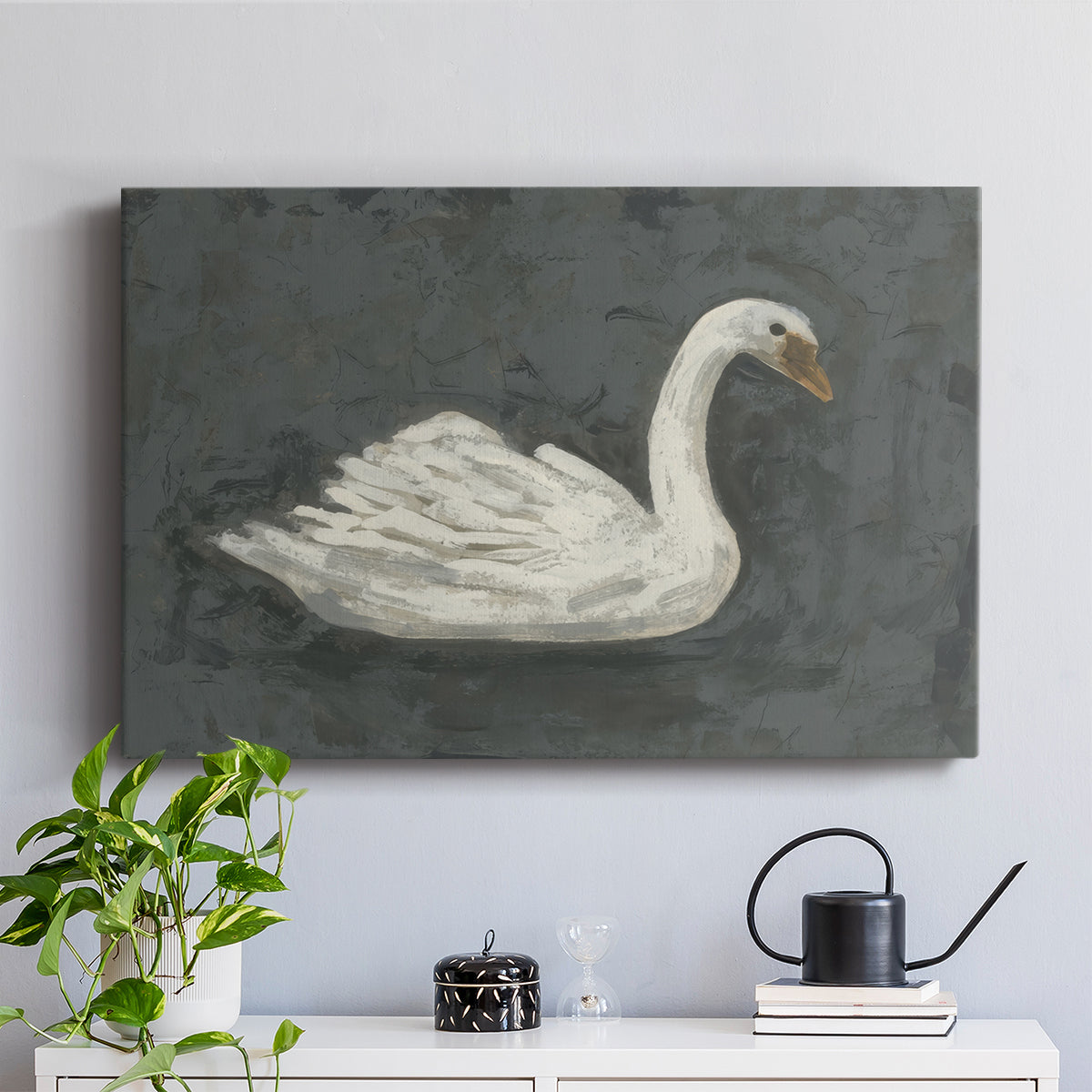 White Swan/Black Swan II - Canvas Art Print