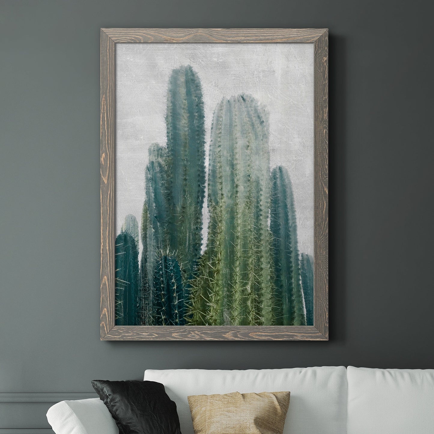 Aruba Cacti II - Barnwood Framed Canvas Print