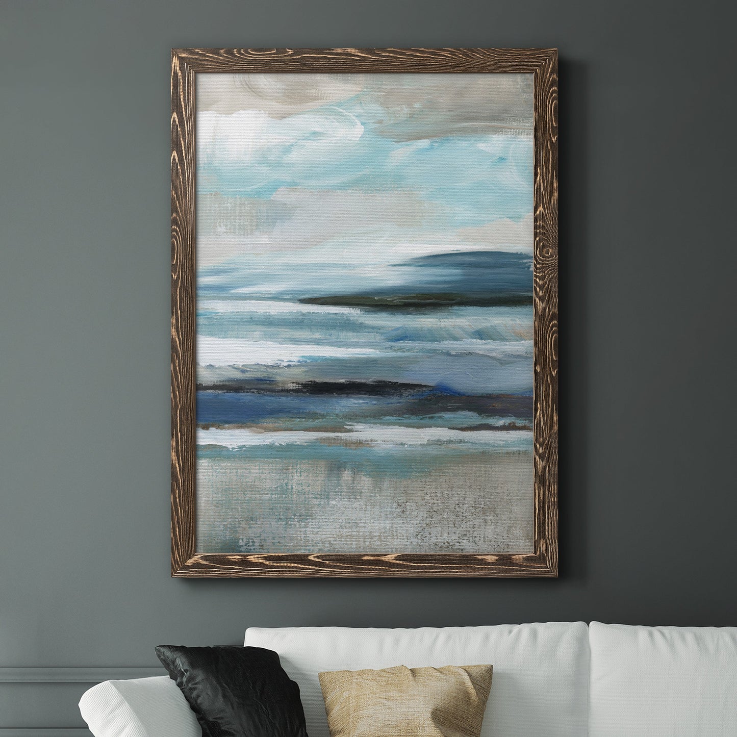 Distant Drama II - Barnwood Framed Canvas Print