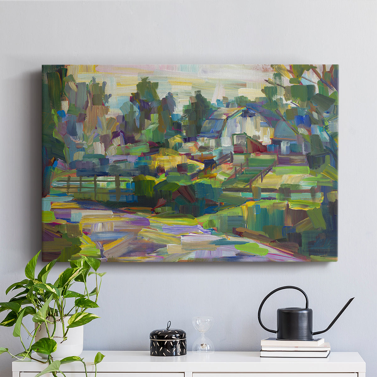 White Barn - Canvas Art Print