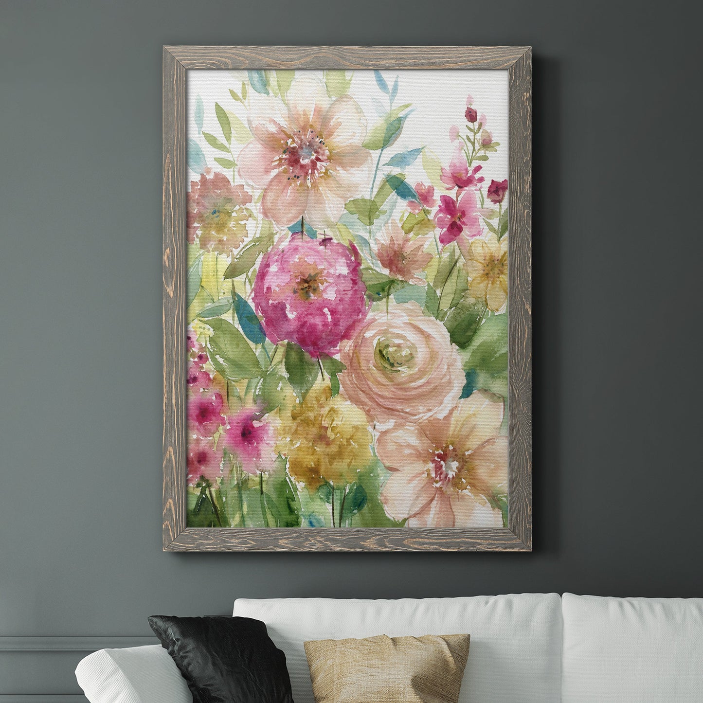 Jardin de Fleurs - Premium Canvas Framed in Barnwood - Ready to Hang