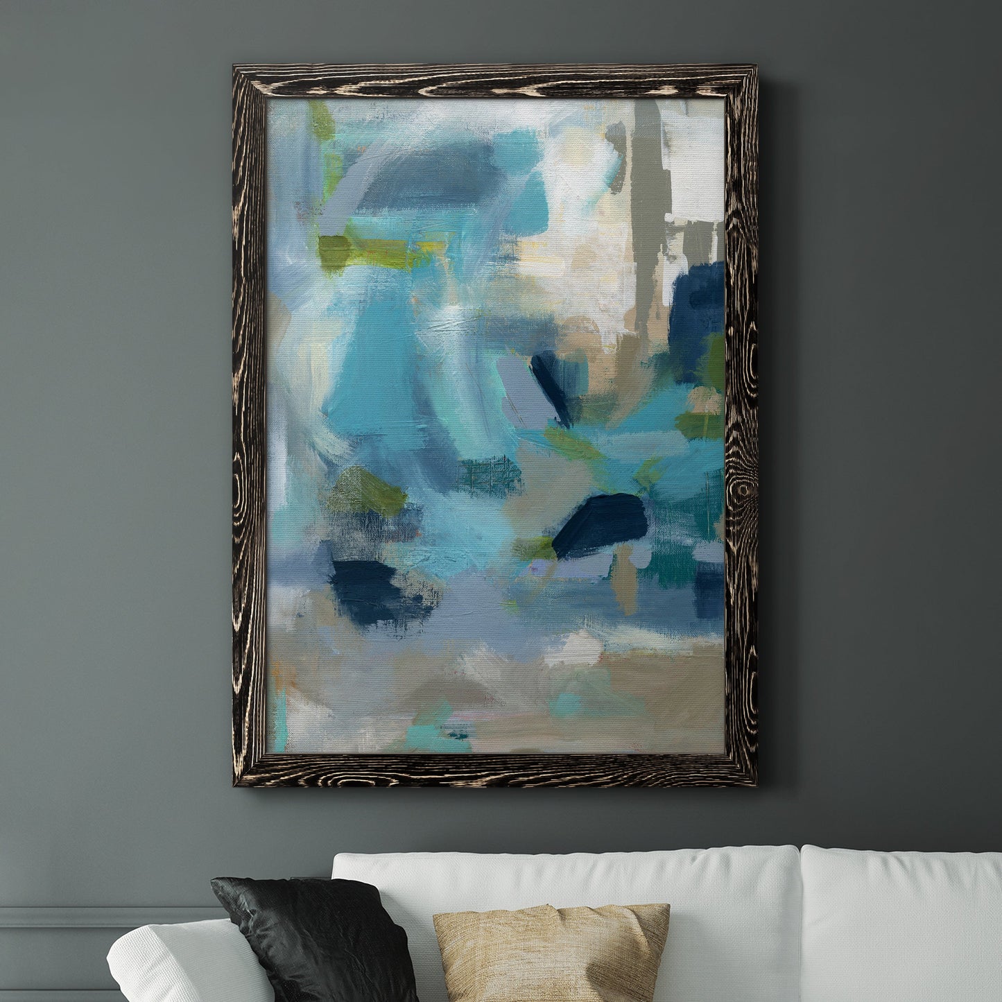 Circle the Beachfront - Barnwood Framed Canvas Print