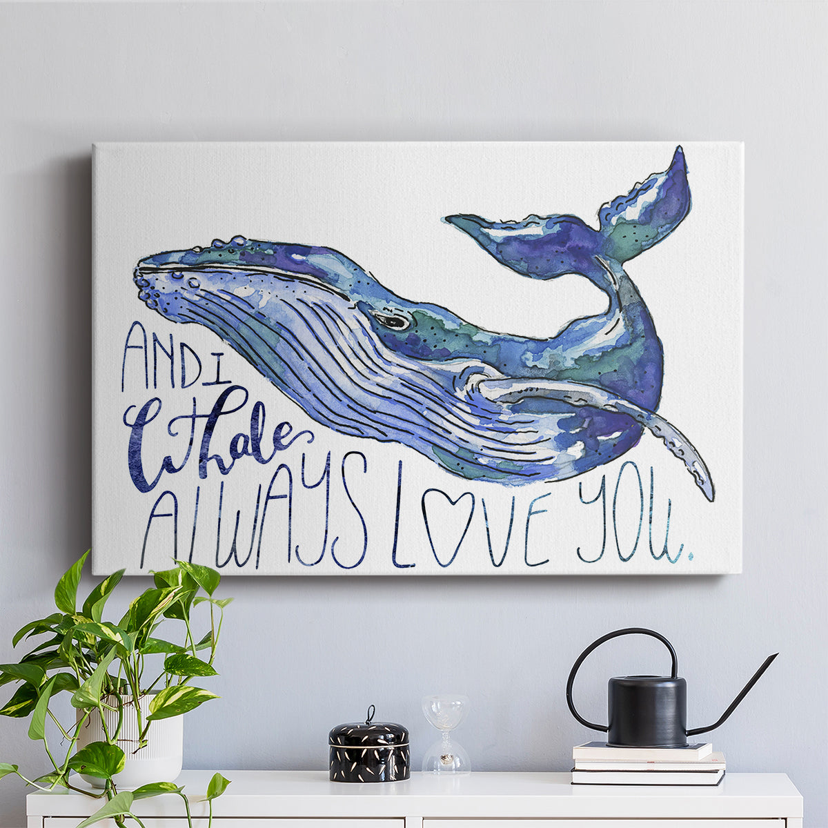 Whale Love I - Canvas Art Print
