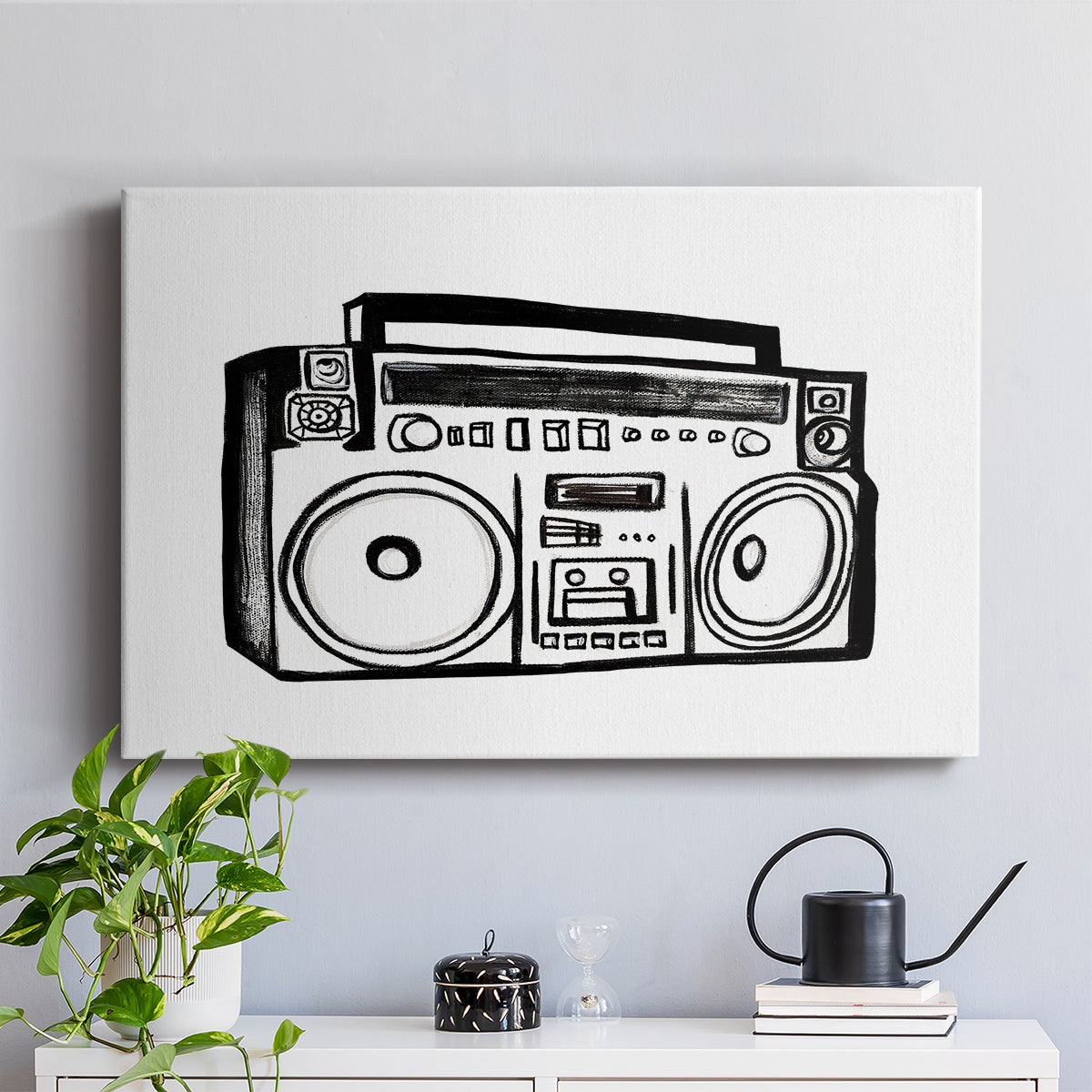 Boombox Sketch - Canvas Art Print