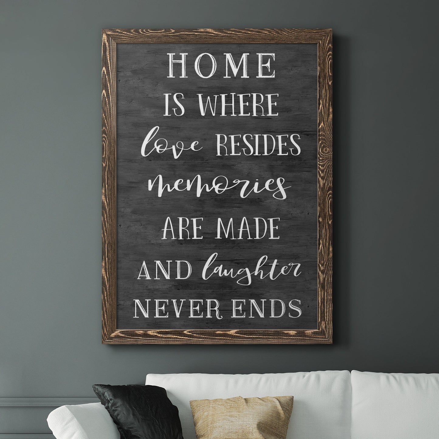 Love Resides - Premium Canvas Framed in Barnwood - Ready to Hang