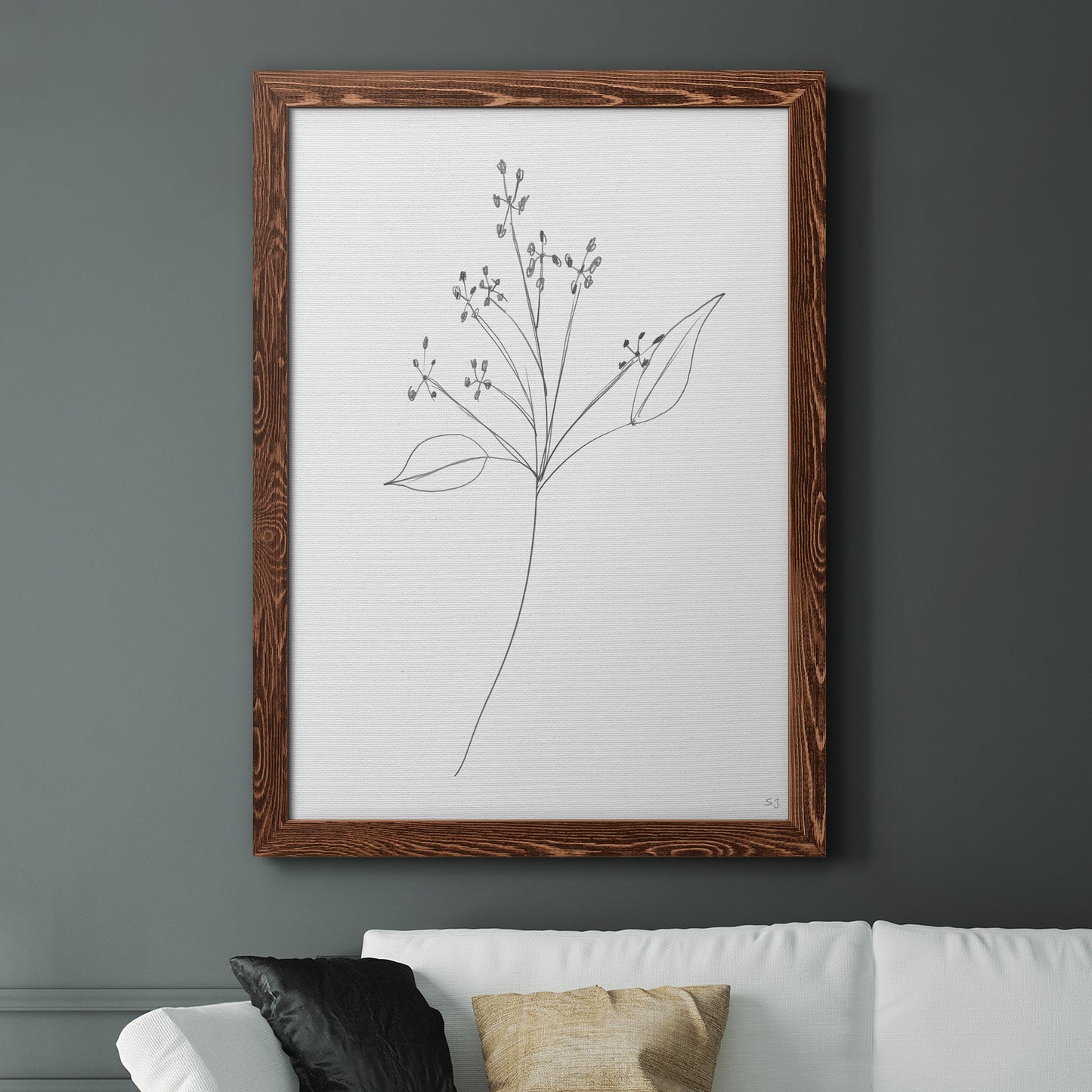 Botanical Gesture V - Premium Canvas Framed in Barnwood - Ready to Hang