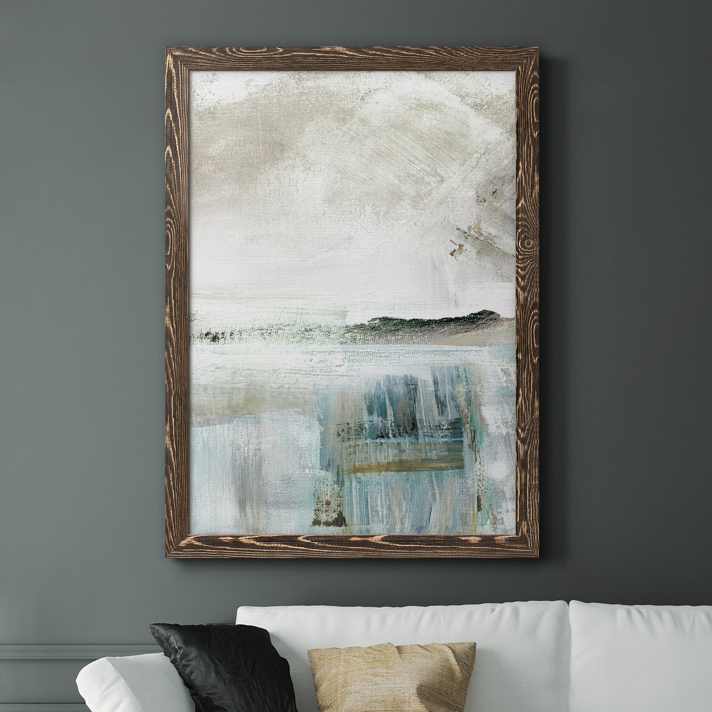 Summer Teal II - Premium Canvas Framed in Barnwood - Ready to Hang