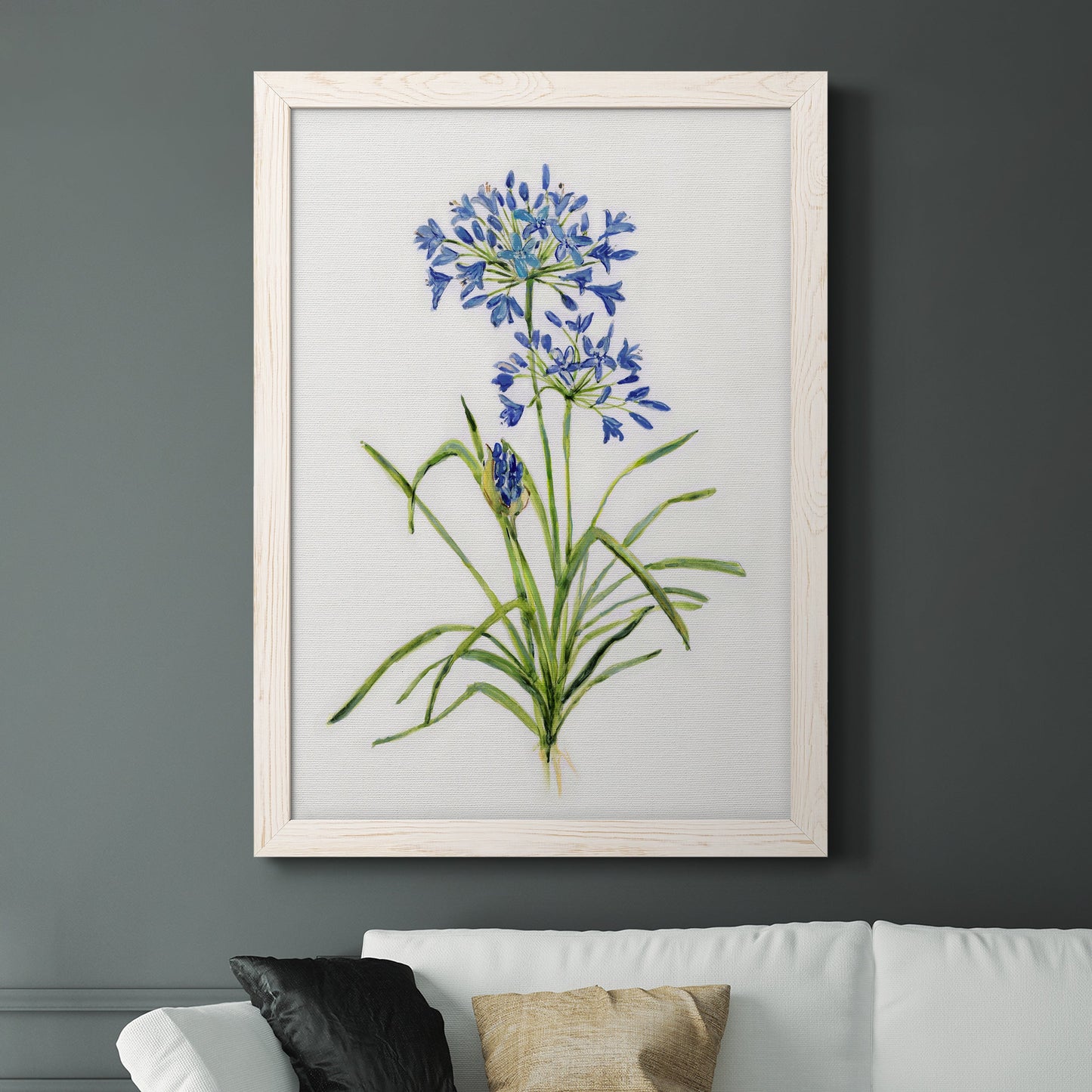 Blue Lively Botanical I - Premium Canvas Framed in Barnwood - Ready to Hang