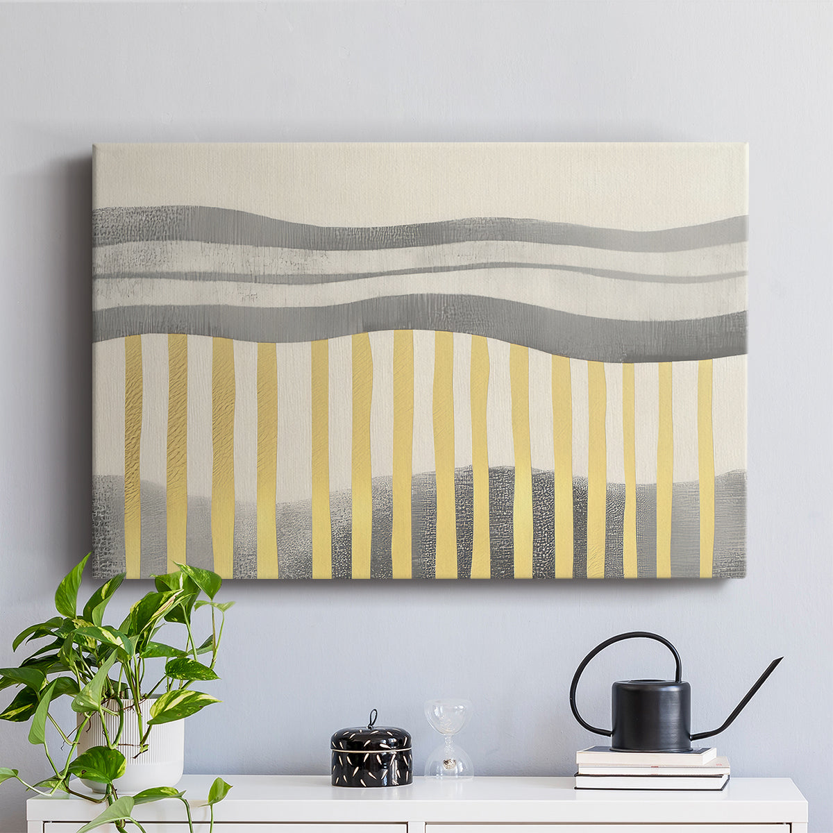 Grey and Yellow Abstract LVIII - Canvas Art Print