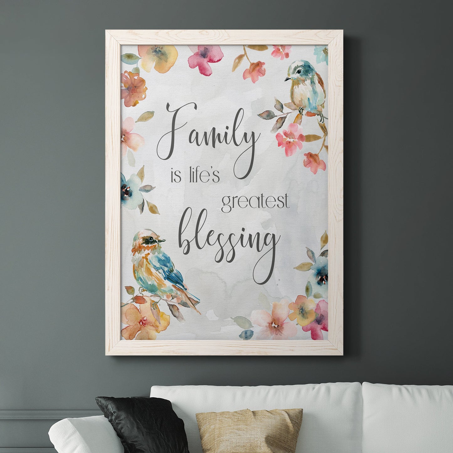 Spring Bird Blessing - Premium Canvas Framed in Barnwood - Ready to Hang