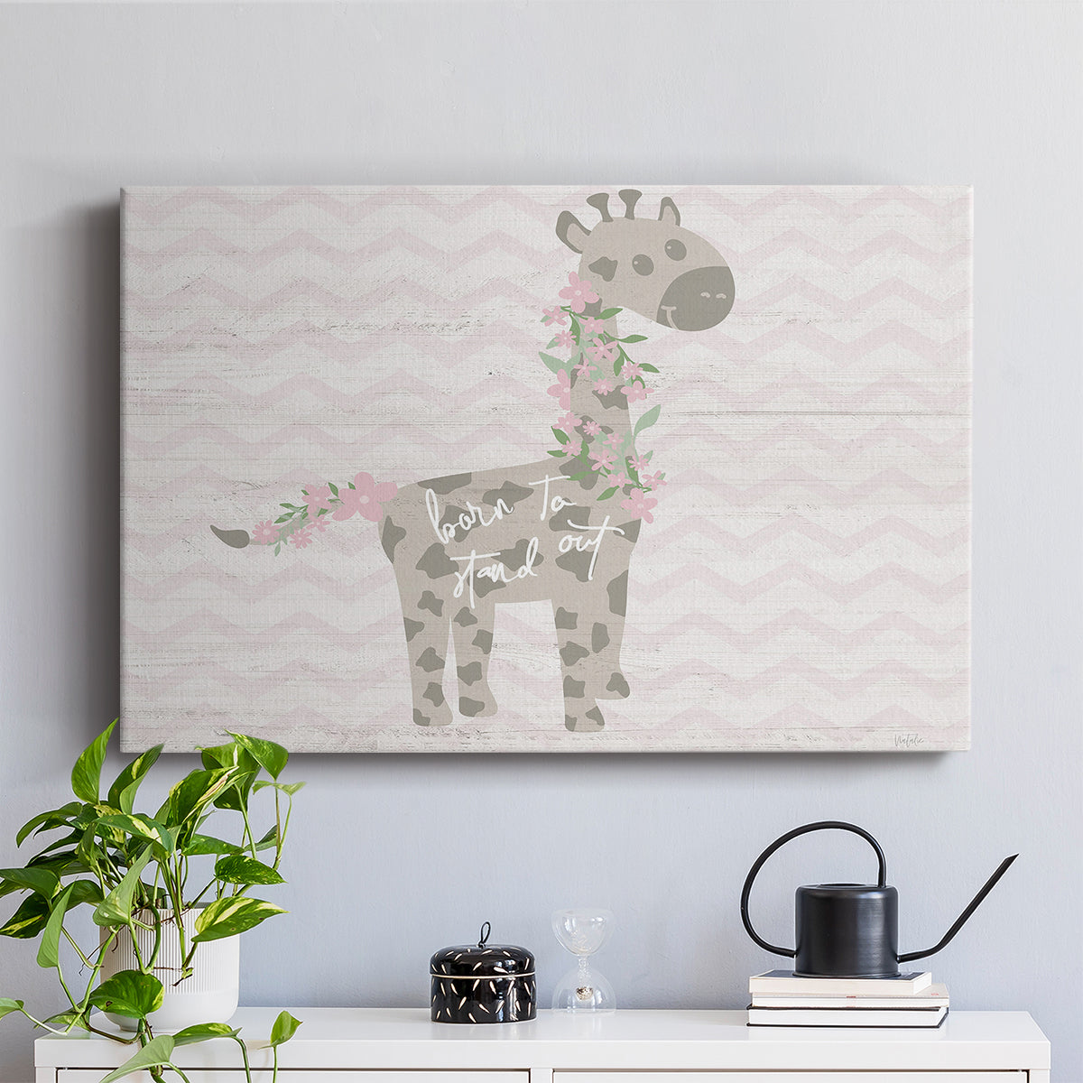 Floral Giraffe - Canvas Art Print