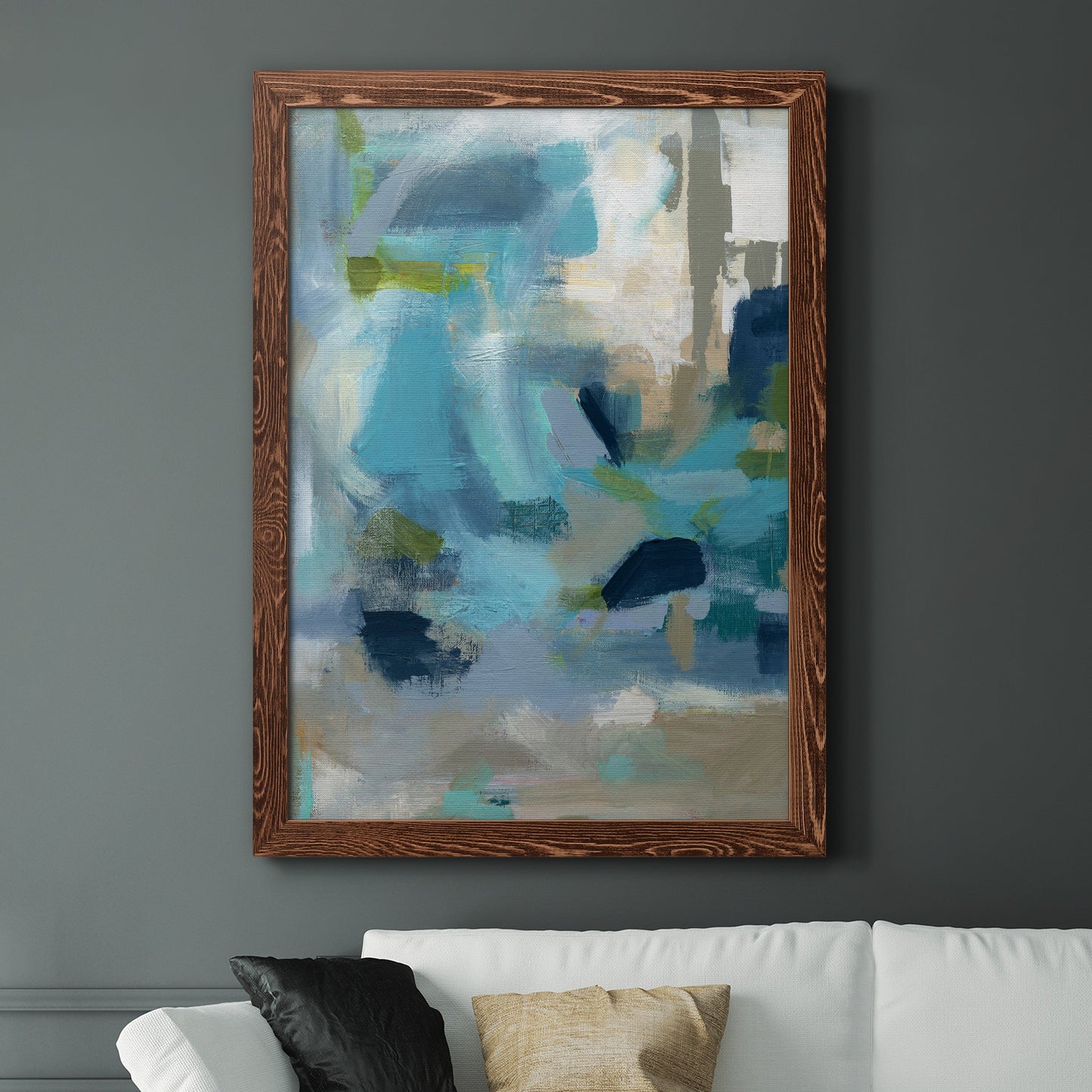 Circle the Beachfront - Barnwood Framed Canvas Print