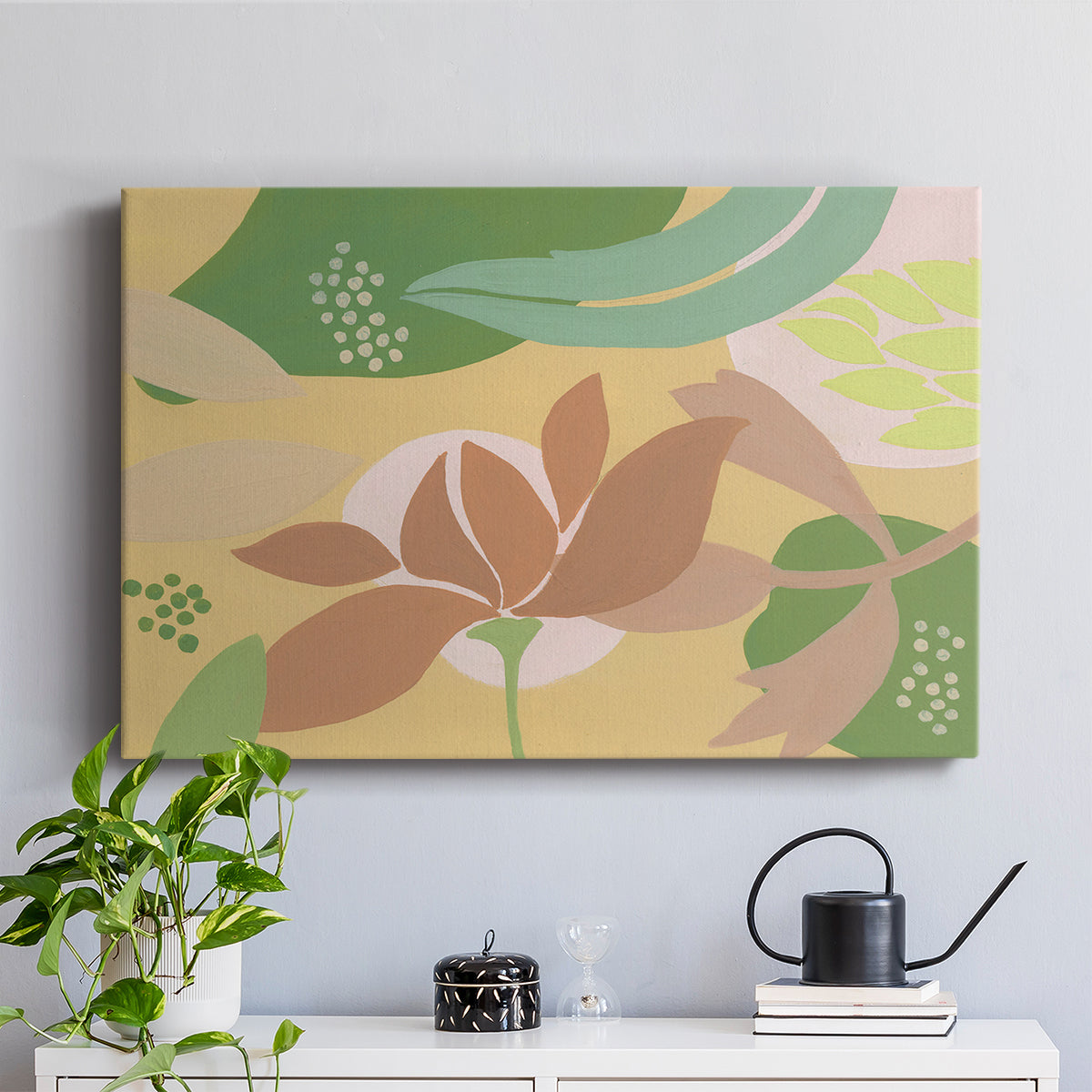 Neutral Blooms I - Canvas Art Print