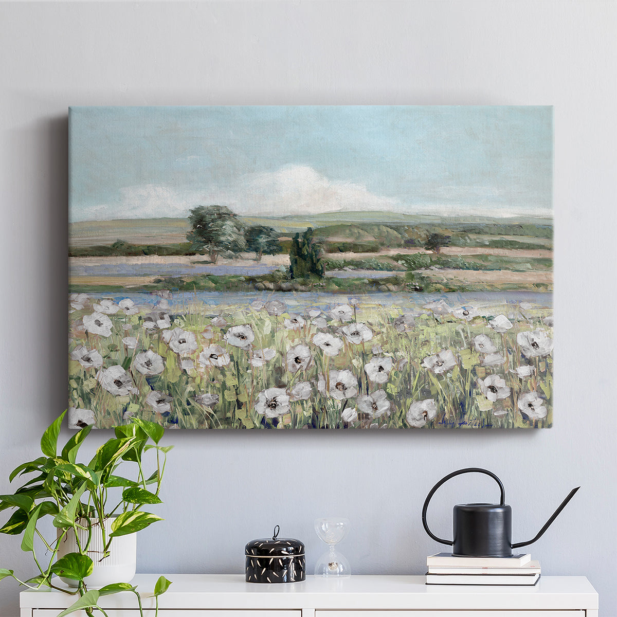 Vintage Poppy Valley - Canvas Art Print
