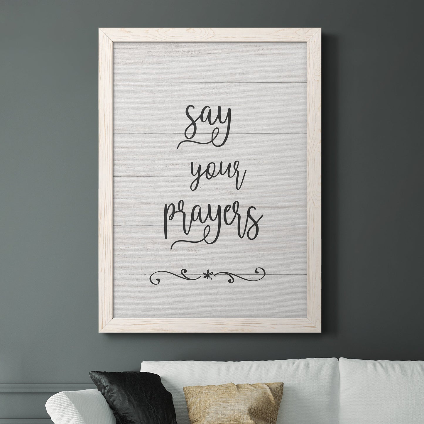 Say Your Prayers - Premium Canvas Framed in Barnwood - Ready to Hang