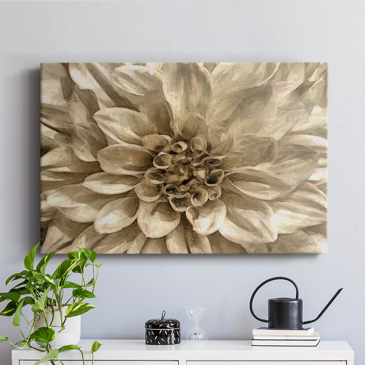 Neutral Wall Flower I - Canvas Art Print