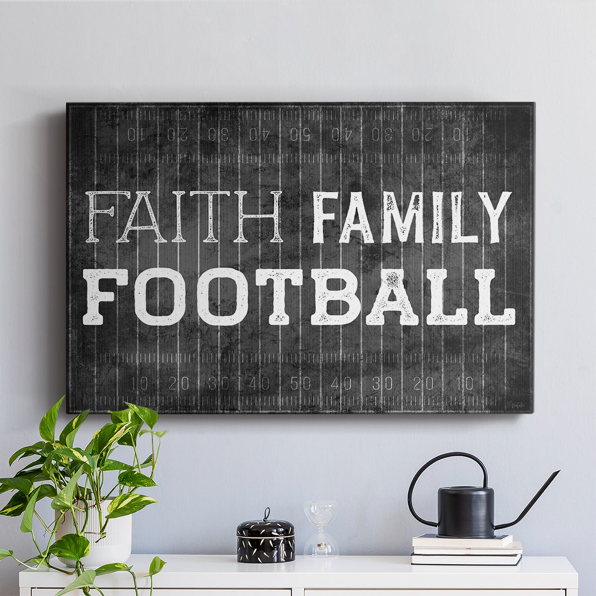 Faith Family Football - Canvas Art Print