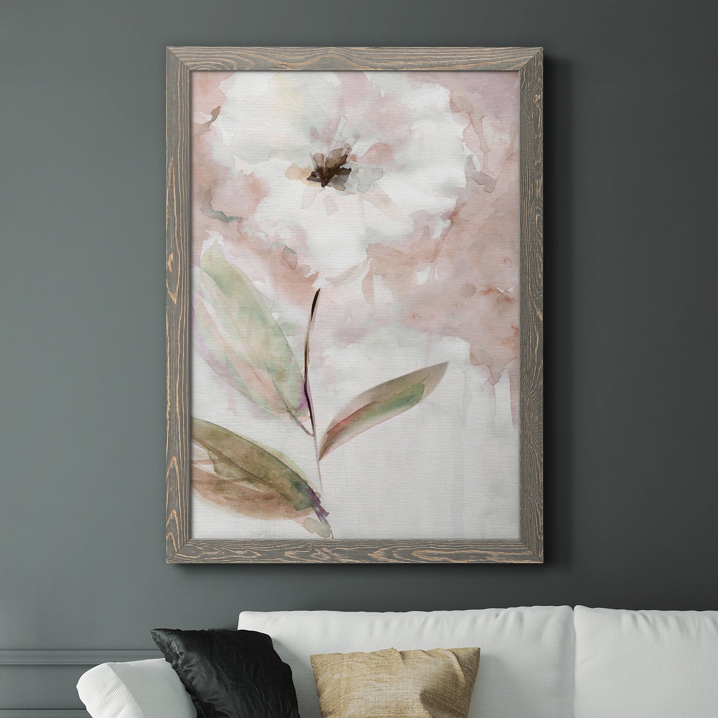 Summer Bloom I - Barnwood Framed Canvas Print