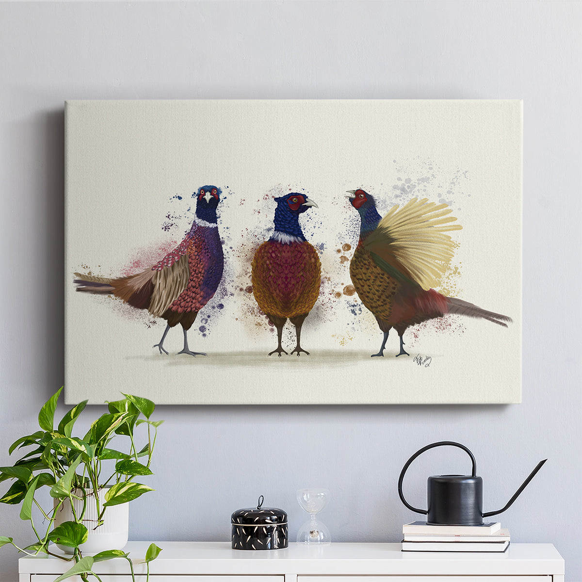 Pheasant Trio - Canvas Art Print