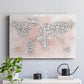 Pink Cheetah Map - Canvas Art Print
