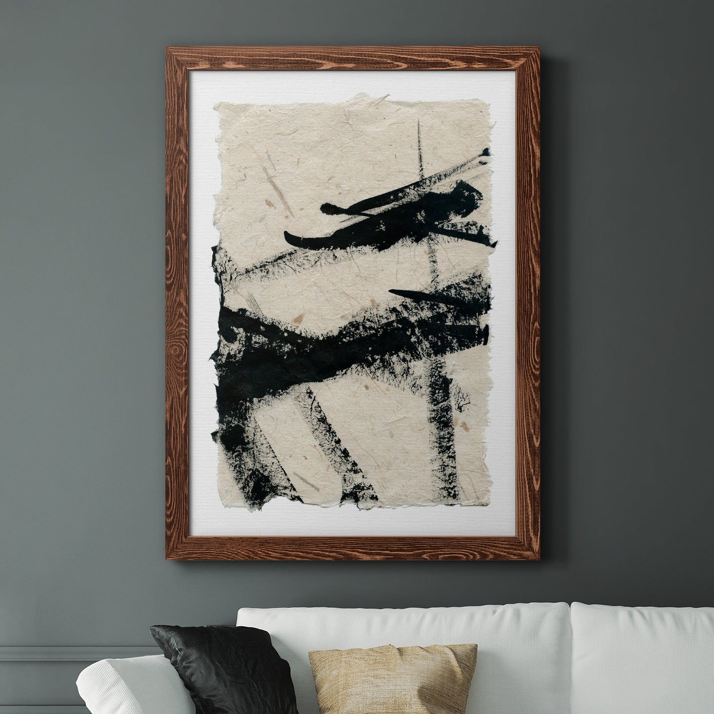 Lines Crossed II - Premium Canvas Framed in Barnwood - Ready to Hang