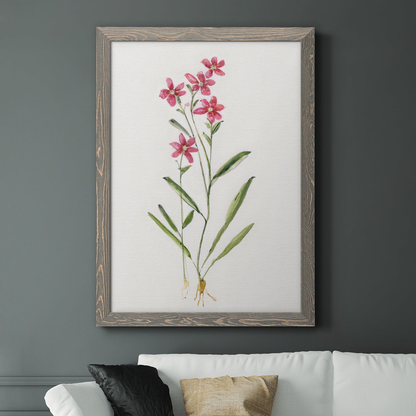 Delicate Pink II - Premium Canvas Framed in Barnwood - Ready to Hang