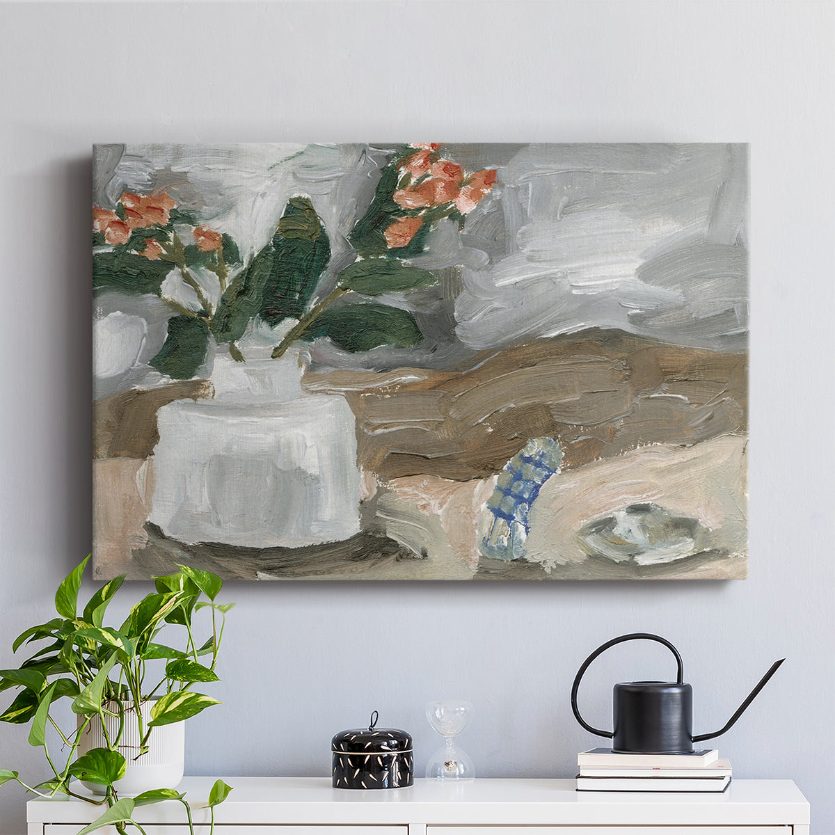 Vase of Pink Flowers III - Canvas Art Print
