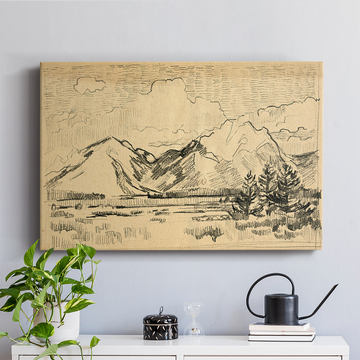 Hatched Horizon II - Canvas Art Print