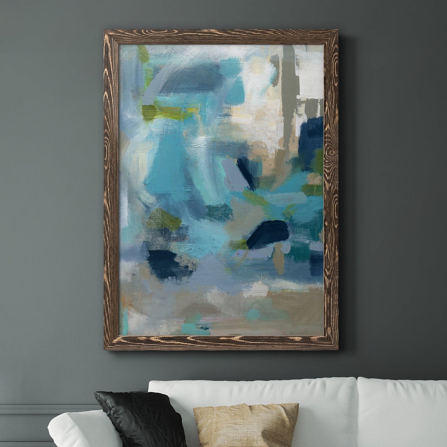 Circle the Beachfront - Barnwood Framed Canvas Print