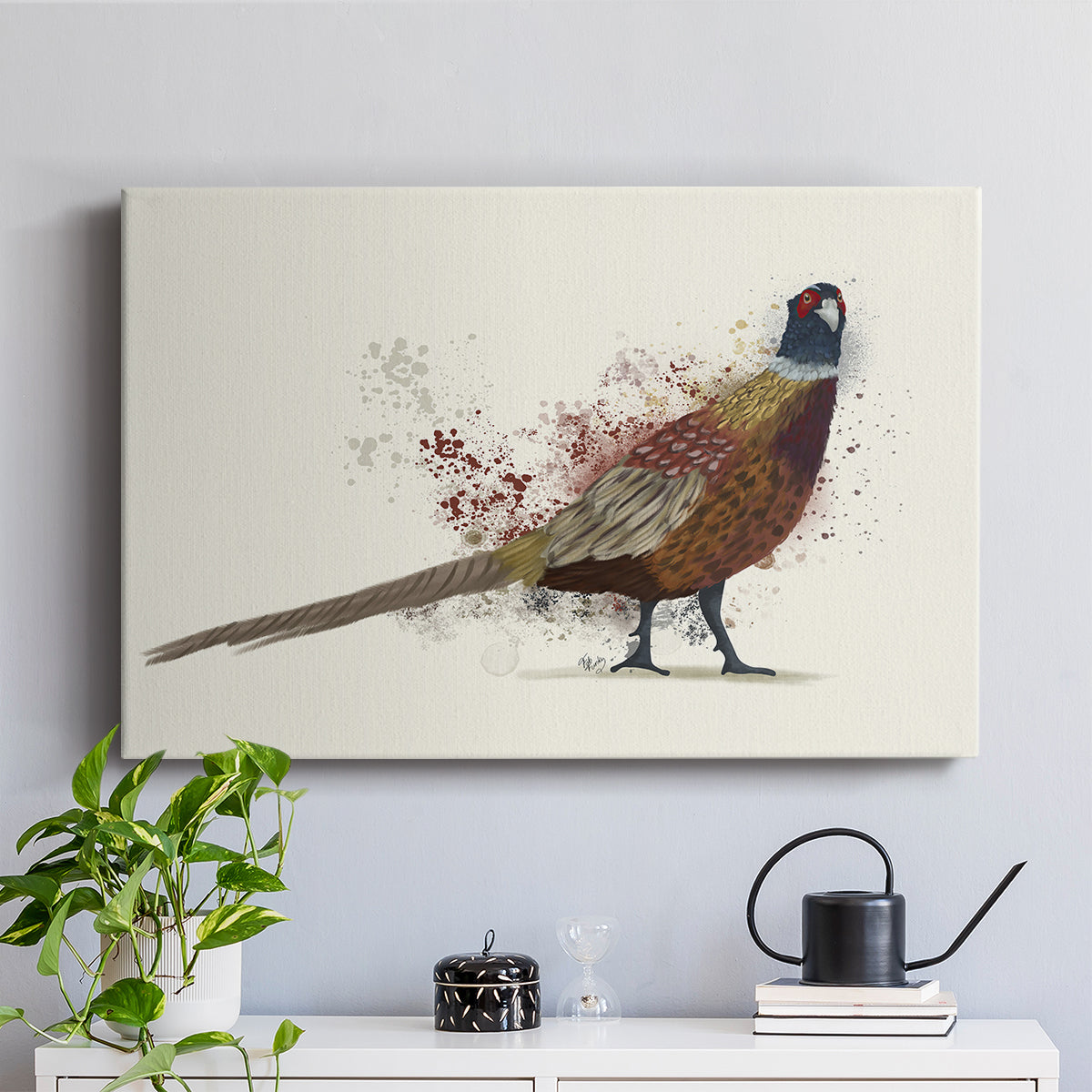 Pheasant Splash 2 - Canvas Art Print