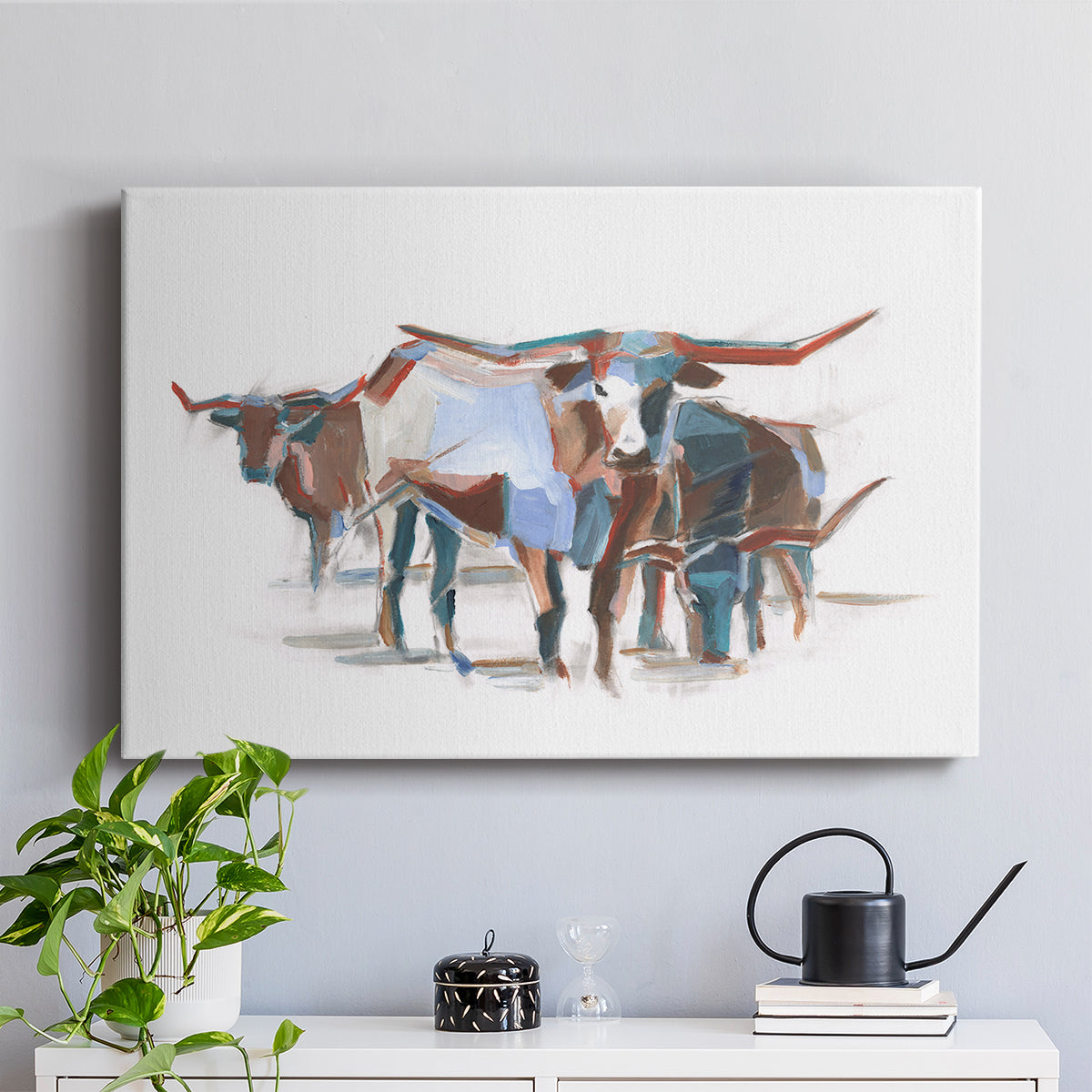 Modern Longhorns II - Canvas Art Print