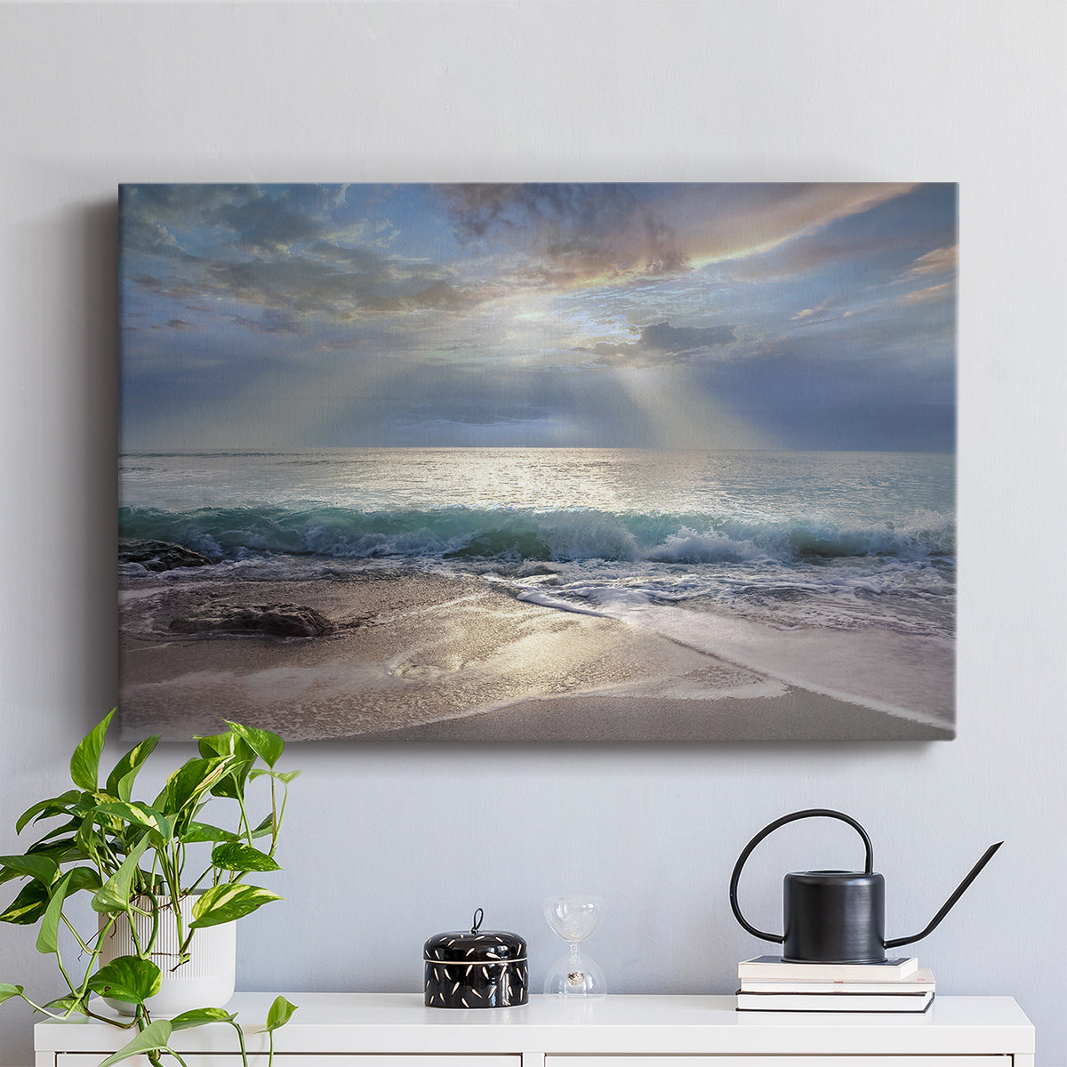 Aqua Blue Morning - Canvas Art Print