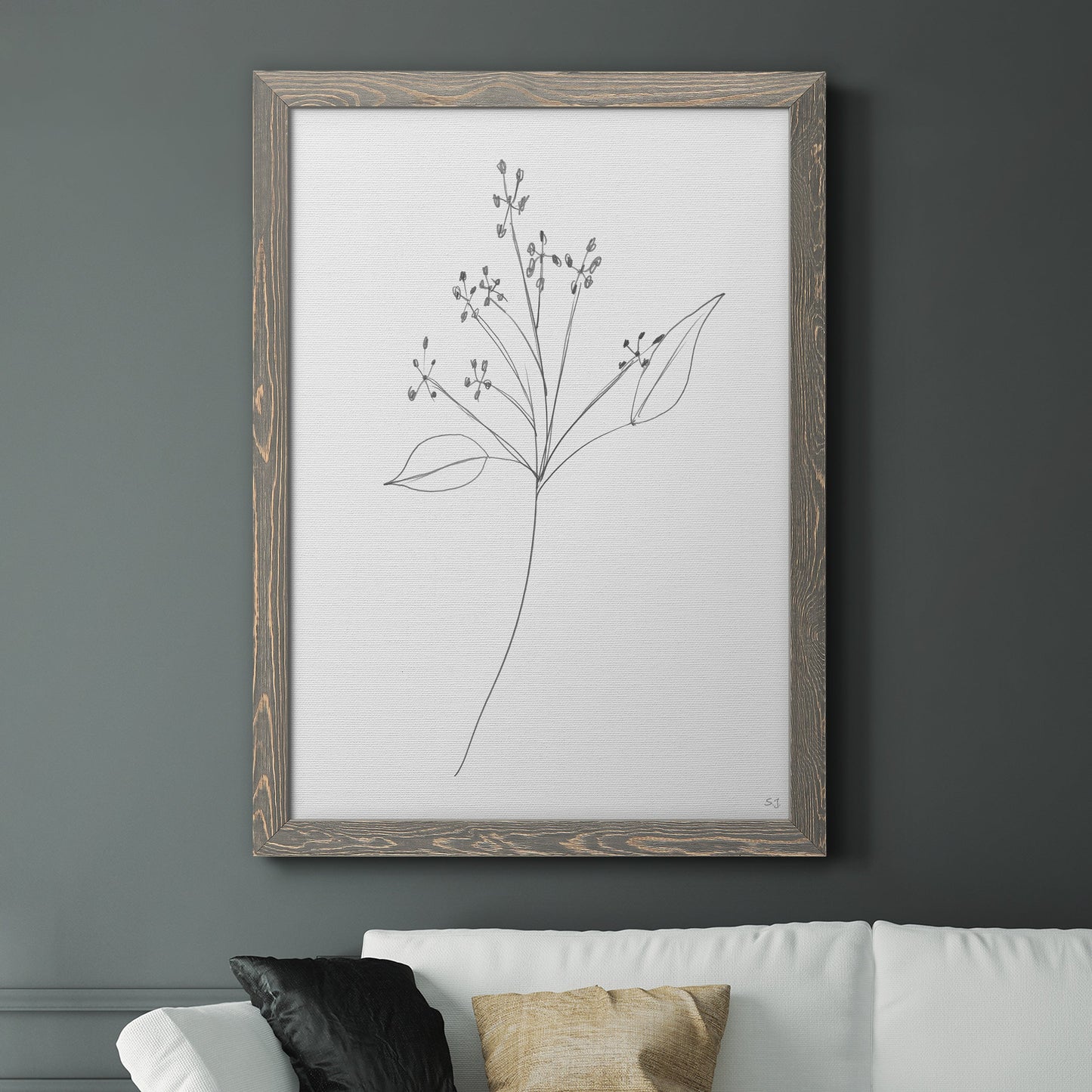 Botanical Gesture V - Premium Canvas Framed in Barnwood - Ready to Hang