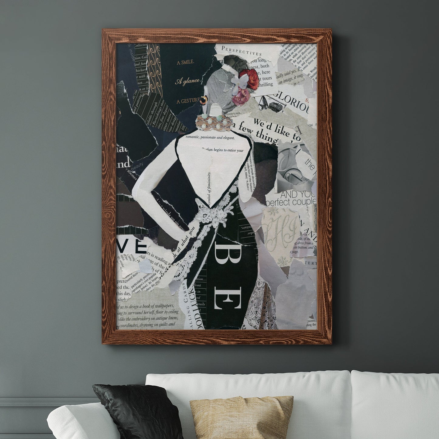 Fashion Mosaic II - Barnwood Framed Canvas Print