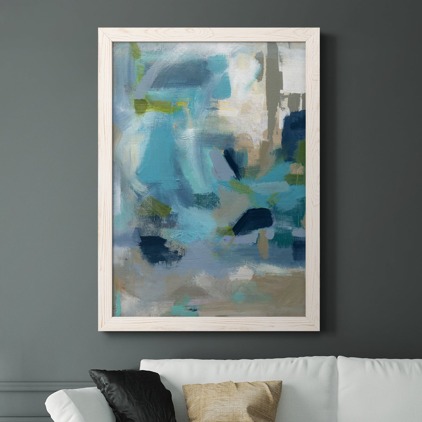 Circle the Beachfront - Barnwood Framed Canvas Print