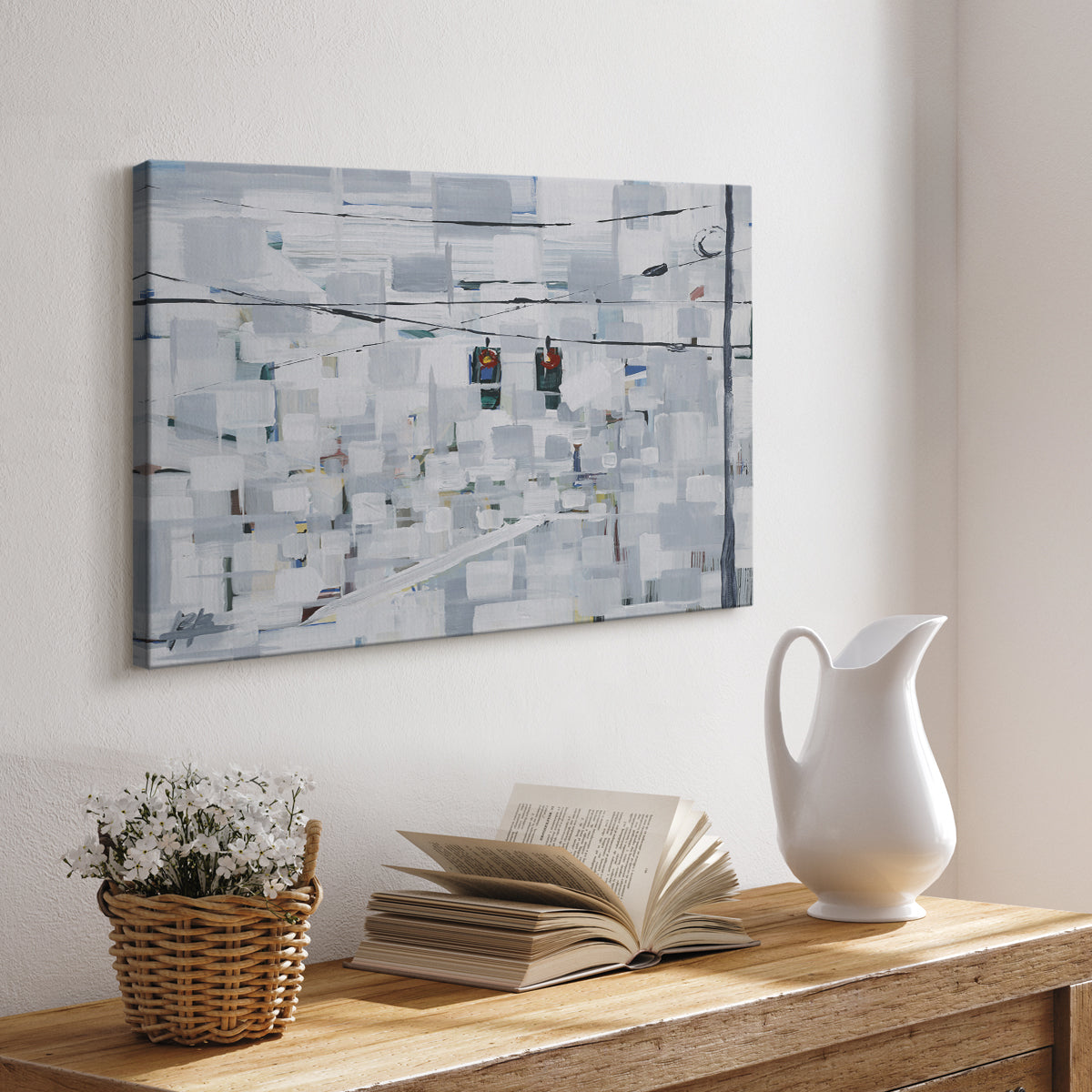 Stop on White - Canvas Art Print