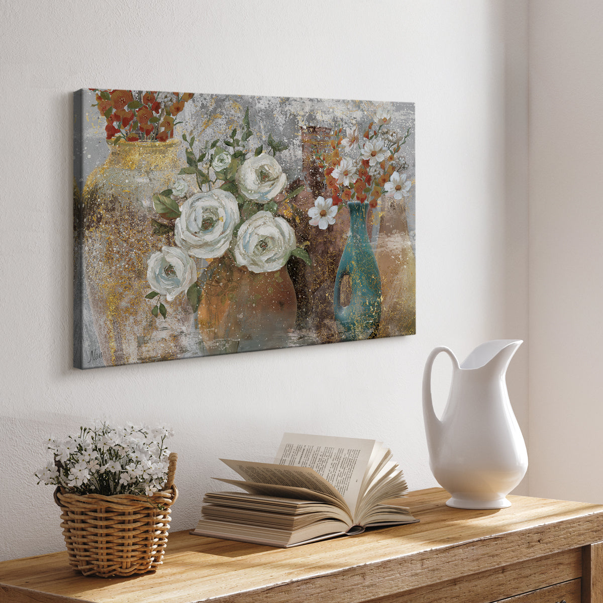 Vessels and Blooms Spice - Canvas Art Print