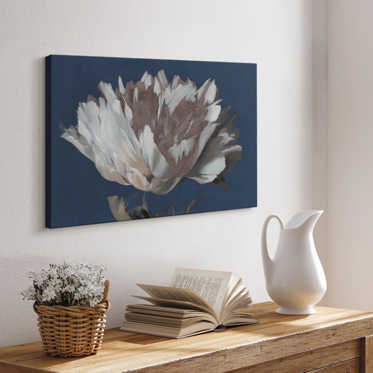 White Peony - Canvas Art Print