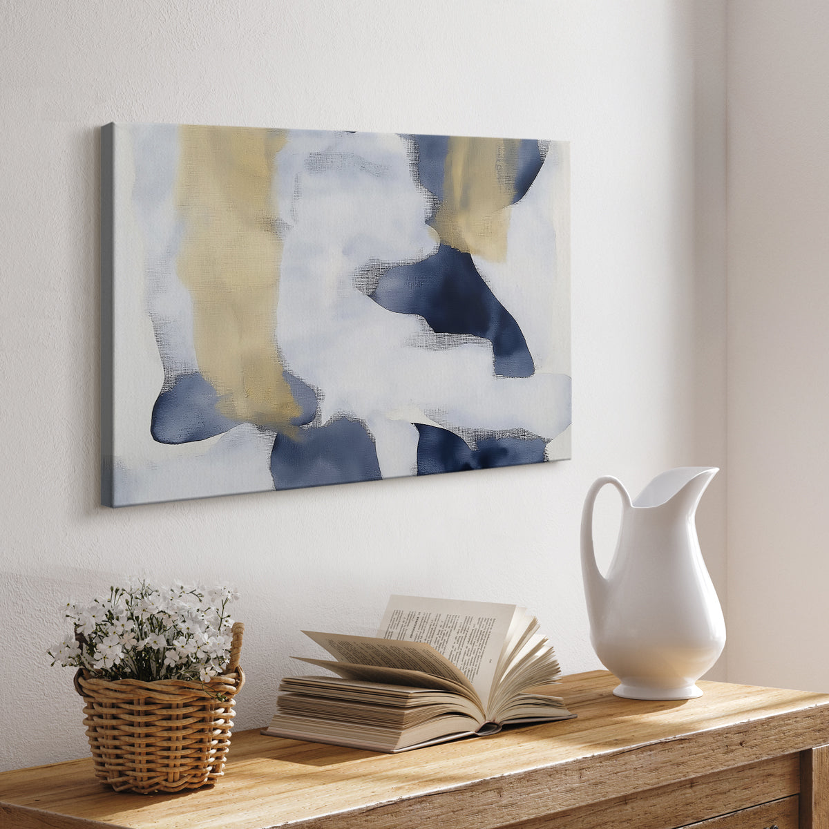 Blue and Gold Abstract CLII - Canvas Art Print