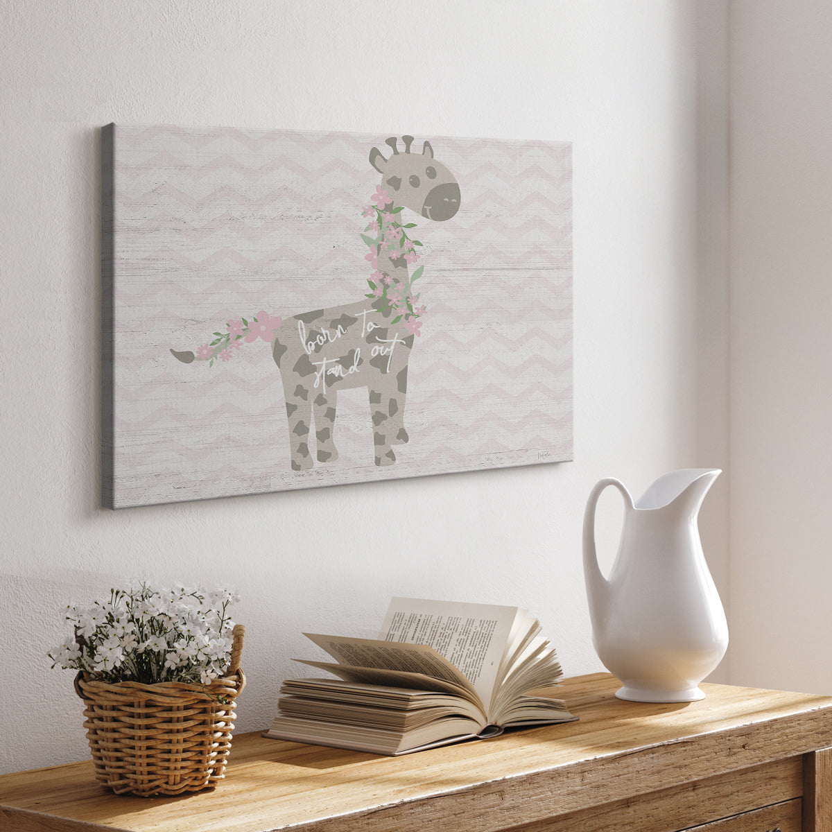 Floral Giraffe - Canvas Art Print