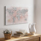 Pink Cheetah Map - Canvas Art Print