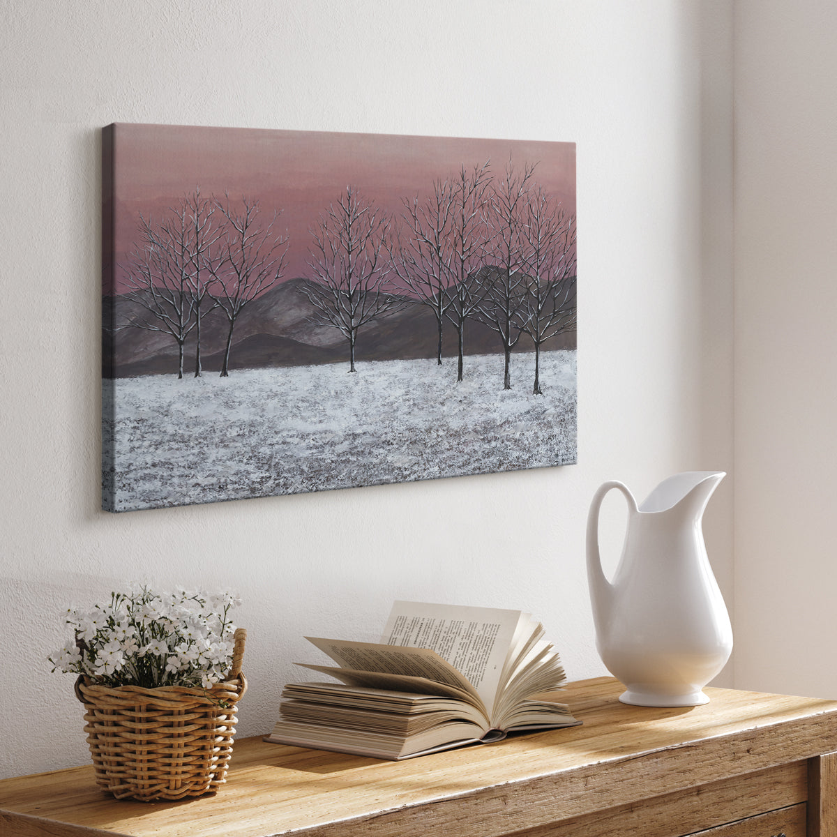 Sunset Snowfall II - Canvas Art Print