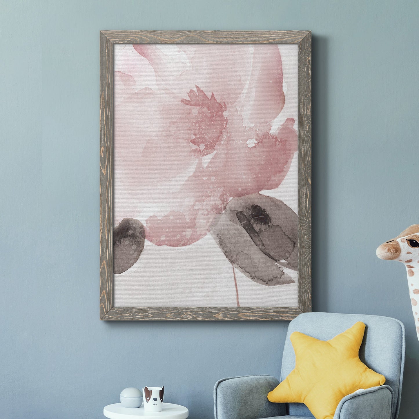 Blush Bloom I - Premium Canvas Framed in Barnwood - Ready to Hang