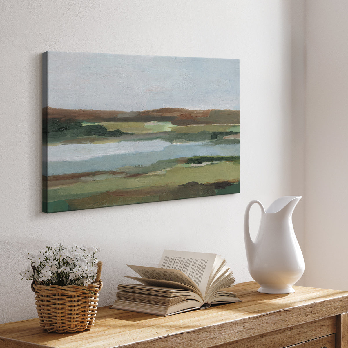 Autumn River Crossing II - Canvas Art Print