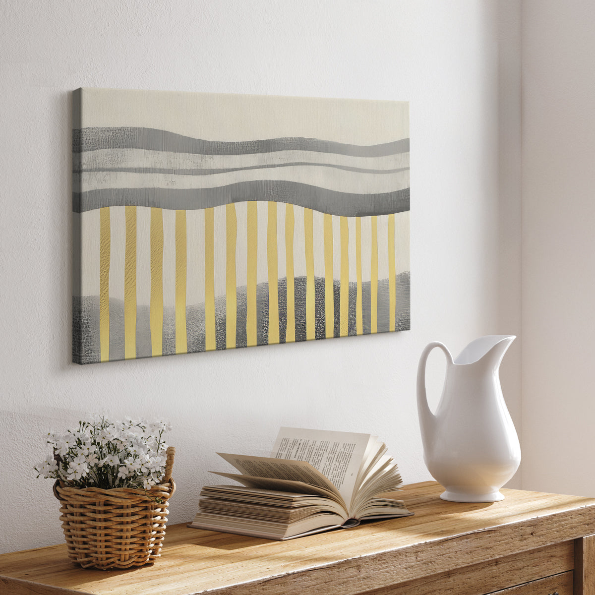 Grey and Yellow Abstract LVIII - Canvas Art Print