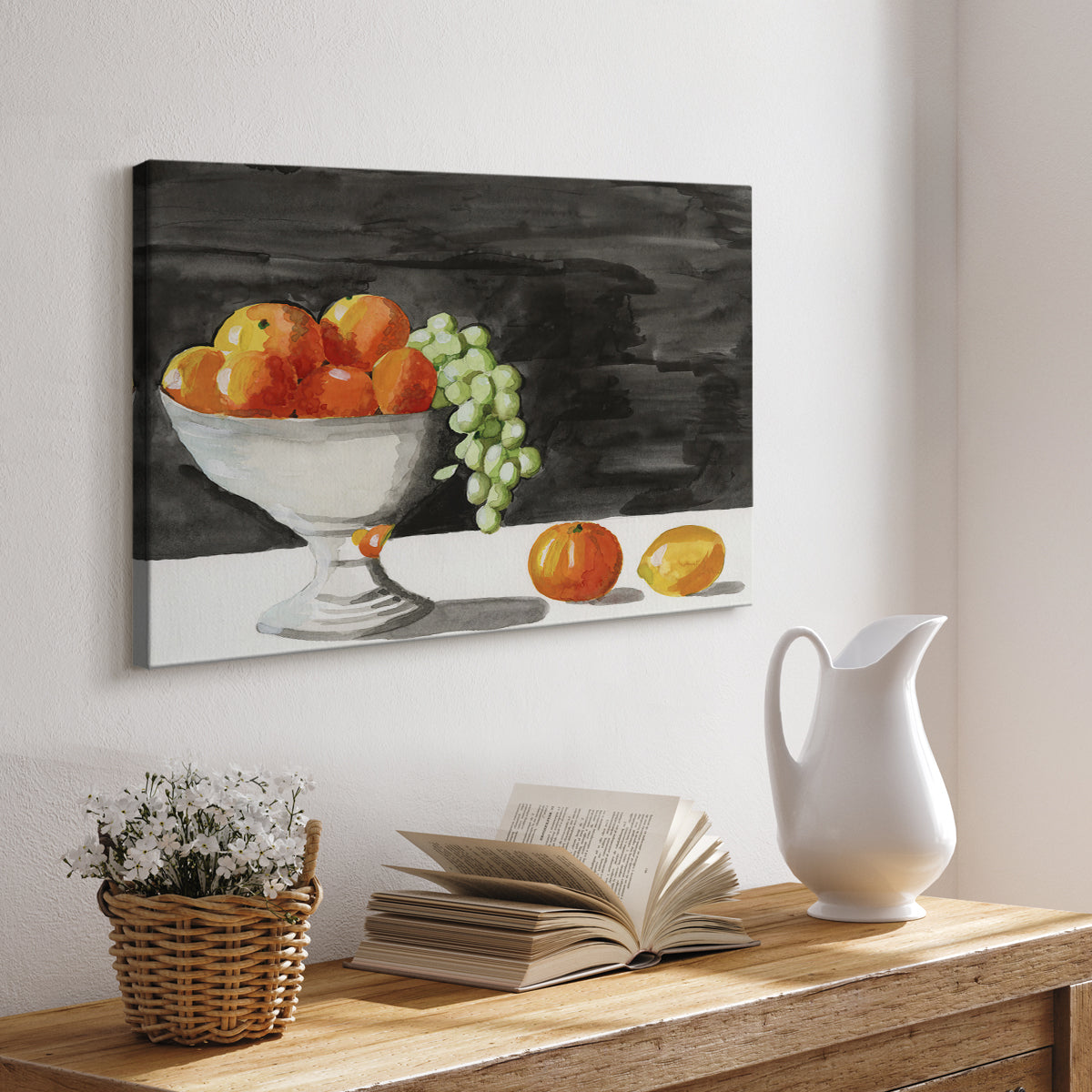 Watercolor Fruit Bowl II - Canvas Art Print