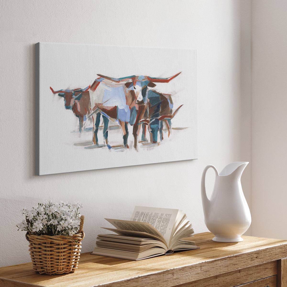 Modern Longhorns II - Canvas Art Print